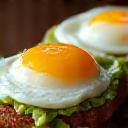 Artisan sourdough sandwich with avocado and egg